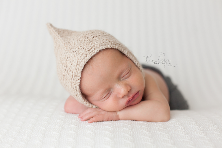 newborn baby boy with pixie hat